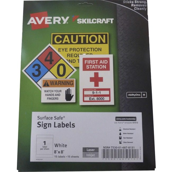 Varies / verify SKU SKU-LEVEL VERIFICATION REQUIRED Label Sign 8X8 15 SHEET NSN6878151