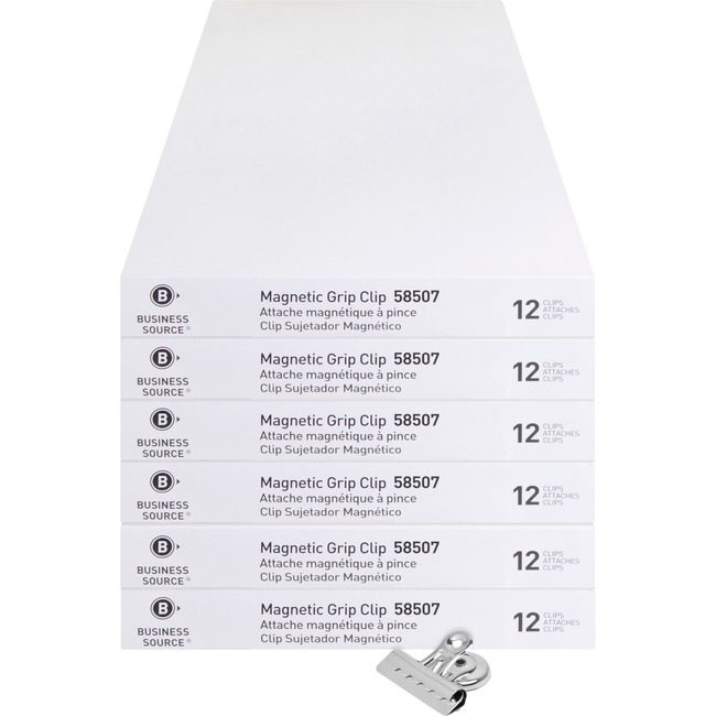 Business Source Clip Grip Magnetic #2 12PC BSN58507BD