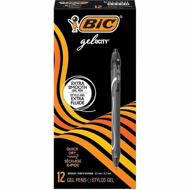 BIC Corporation Pen Gel Medium 0.7MM Dz Black BICRGLCG11BK