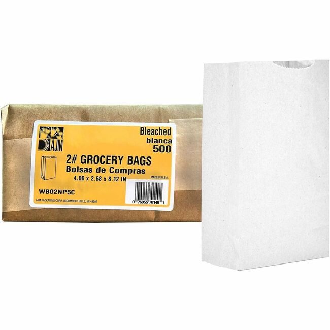 AJM Packaging Corporation BAG PAPER 2# WHITE AJMWB02NP5CES