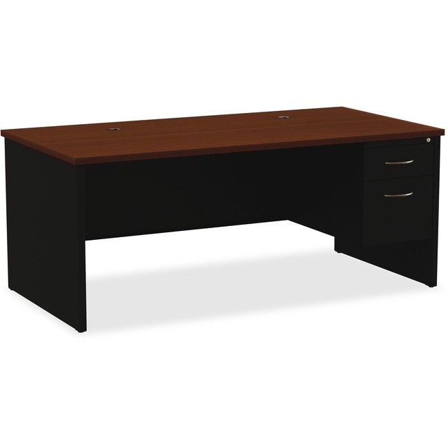 Lorell Desk 36"X72" RH PED Bk/Wl LLR79143