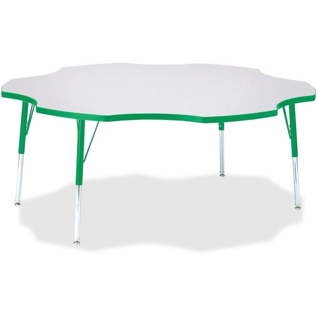 Jonti-Craft, Inc. Table Six Leaf 60" Gy/Gn JNT6458JCA119