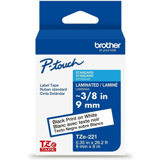 Brother International Cartridge Tape 3/8" Bk/We BRTTZE221G