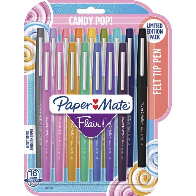 Newell Brands Paper Mate Pen Flair Medium Assorted 16/PK PAP2027189