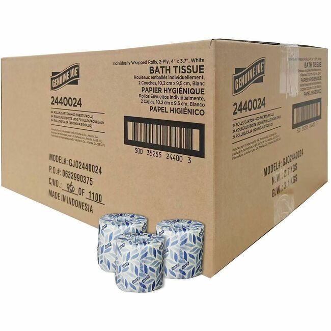 Genuine Joe Tissue 4X3.7 2PLY 24 400 White GJO2440024