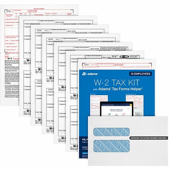 TOPS Products W-2 6-Part Laser & Env 10 Sets TOP22908KIT