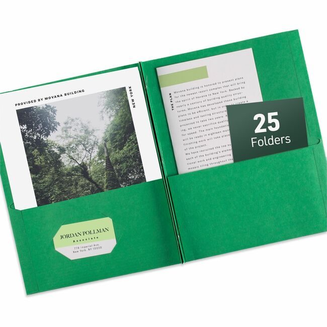 Avery Products Corporation Folder 2POCKET W/Fastnr Green AVE47977