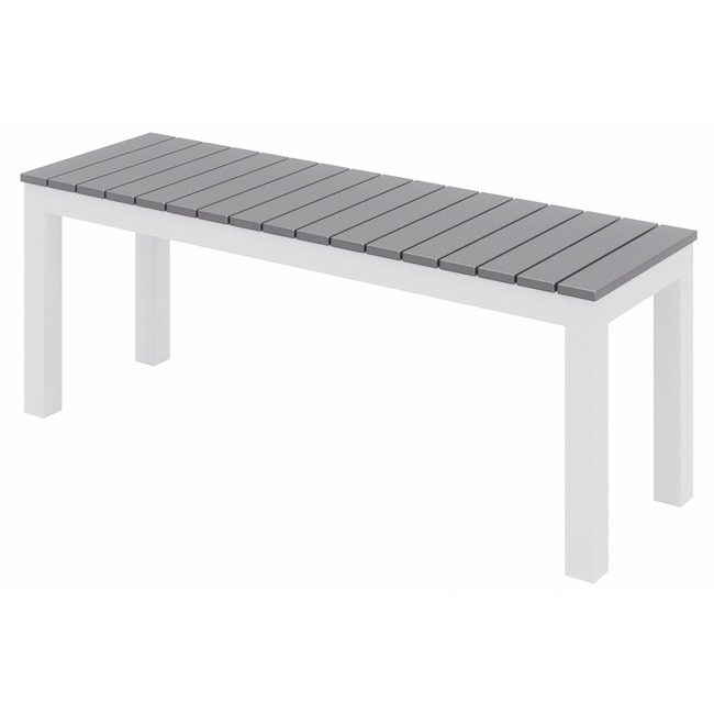 KFI Seating Bench Outdoor White Gray KFIBN5601WHGY