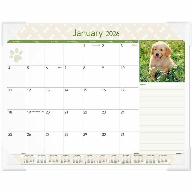 ACCO Brands AT-A-GLANCE Calendar Deskpad Puppies AAGDMD16632