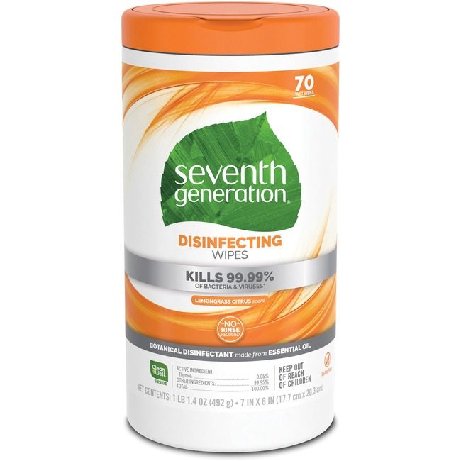 Seventh Generation Wipes Disinfecting 70 Each SEV22813CT