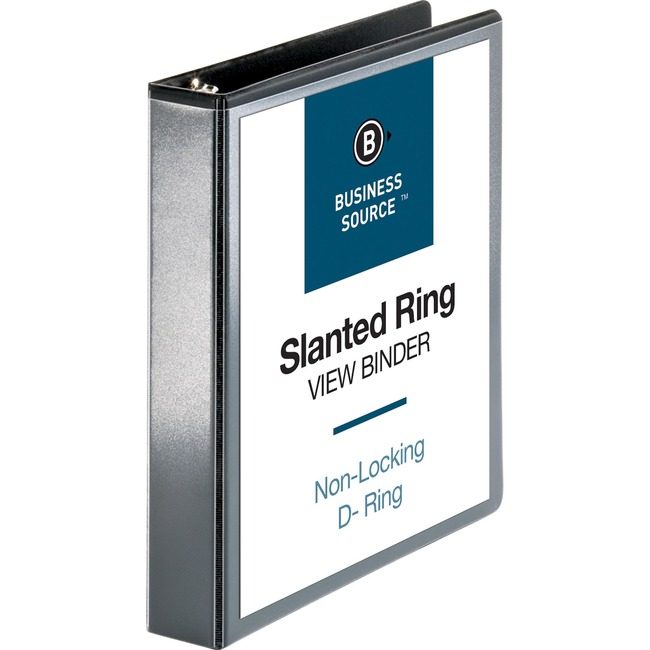 Business Source Binder View D-Ring 1.5" Black BSN28447