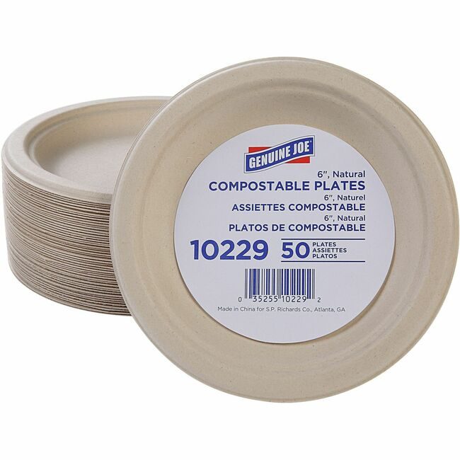 Genuine Joe Plate Compostable 6 INCH GJO10229