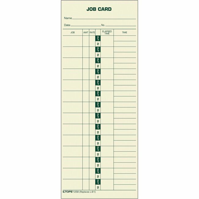 TOPS Products Form Job Card 3.5X9 TOP1258