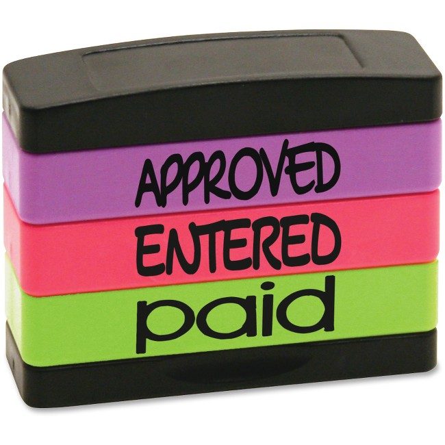 U.S. Stamp & Sign Stamp-Ever Stack Aprv/Entrd/Paid USS8802