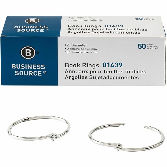 Business Source Ring Book 2" Nickel 50PC BSN01439