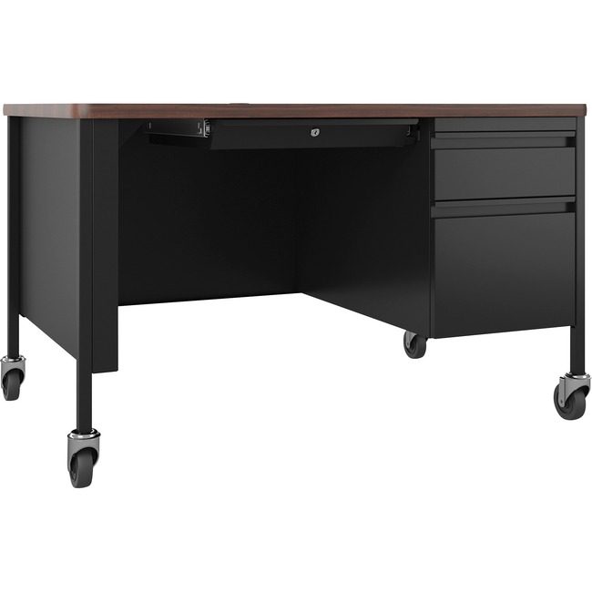 Lorell Desk Teach Mob 30X48 Bk/Wal LLR66943