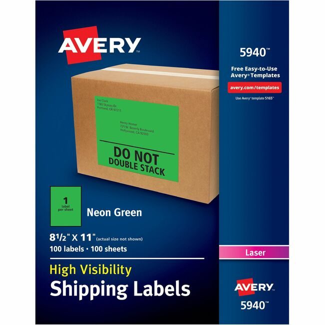 Avery Products Corporation Label Shpng Neon 8.5X11 Green AVE5940