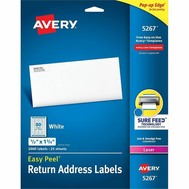 Avery Products Corporation Label Ezpeel Lsr 1/2X1.75 AVE5267