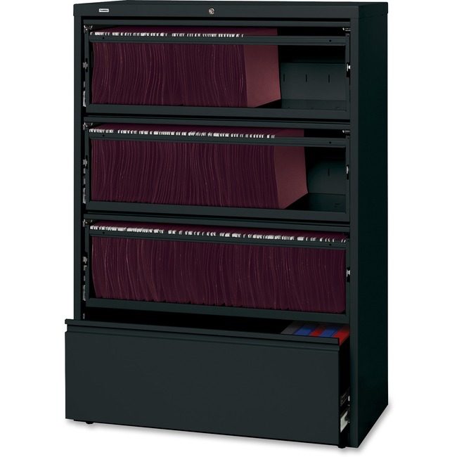 Lorell File Lat Rcd 4-DWR Black 36" LLR43511