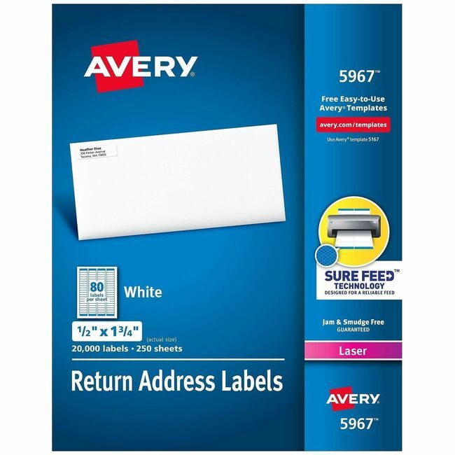 Avery Products Corporation Label Ezpeel Lsr 1/2X1.75 AVE5967