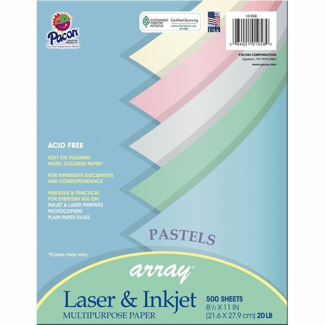Pacon Corporation Paper Array Pastl Assorted 500SH PAC101058