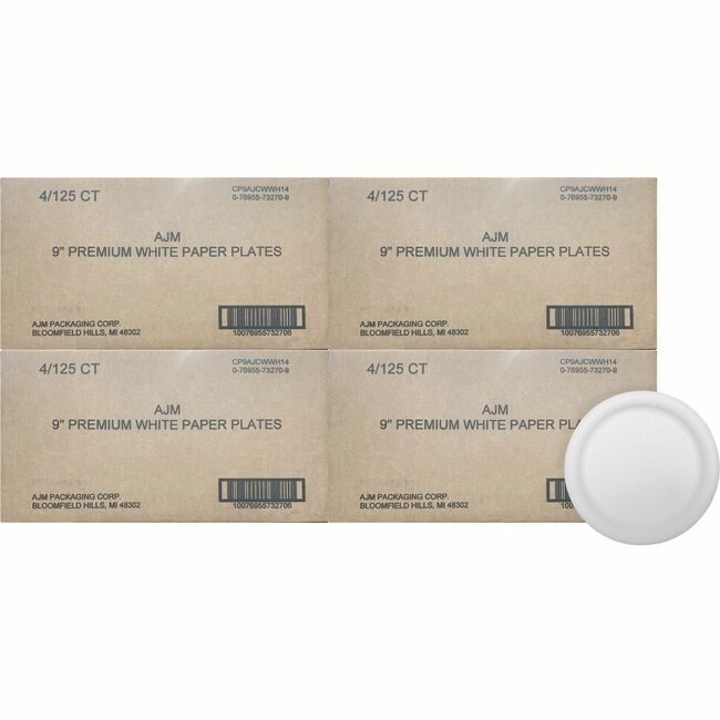 AJM Packaging Corporation Plate Ppr Claycoat 8.75" We AJMCP9AJCWWH1CT