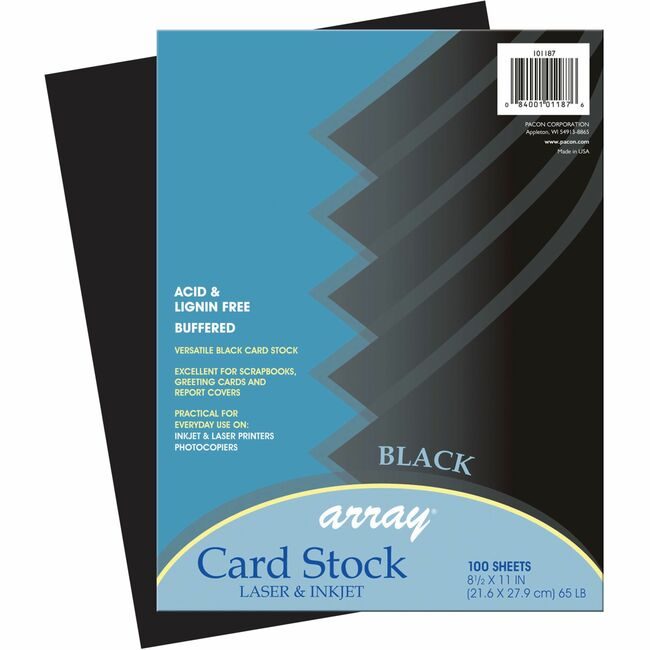 Pacon Corporation Cardstock Array Black 100SH PAC101187