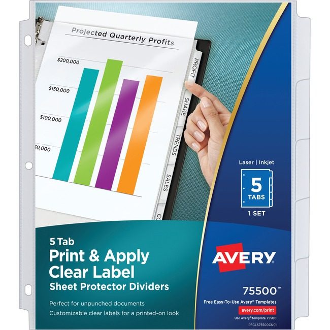 Avery Products Corporation Dividers Sheet Protect 5TAB AVE75500