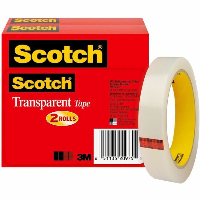 3M Company Tape Rl Transp 3/4X2592 2 Pack MMM600-2P34-72