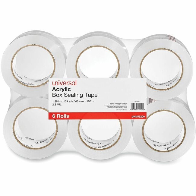 Universal Office Products Tape Seal 2"X110YD 6 Pack Cr UNV53200