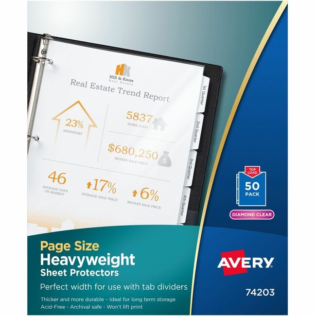 Avery Products Corporation Protector Sheet 3HP Dmndclr AVE74203