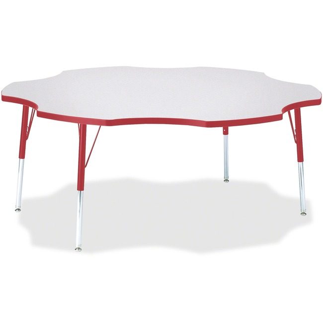 Jonti-Craft, Inc. Table Six Leaf 60" Gy/Rd JNT6458JCA008