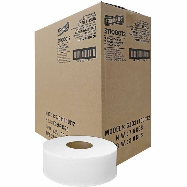 Genuine Joe Tissue 2PLY 3.1X1000 FT White GJO31100012