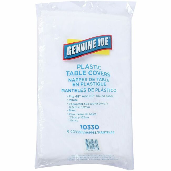 Genuine Joe Tablecover Plastic Rnd 84" GJO10330
