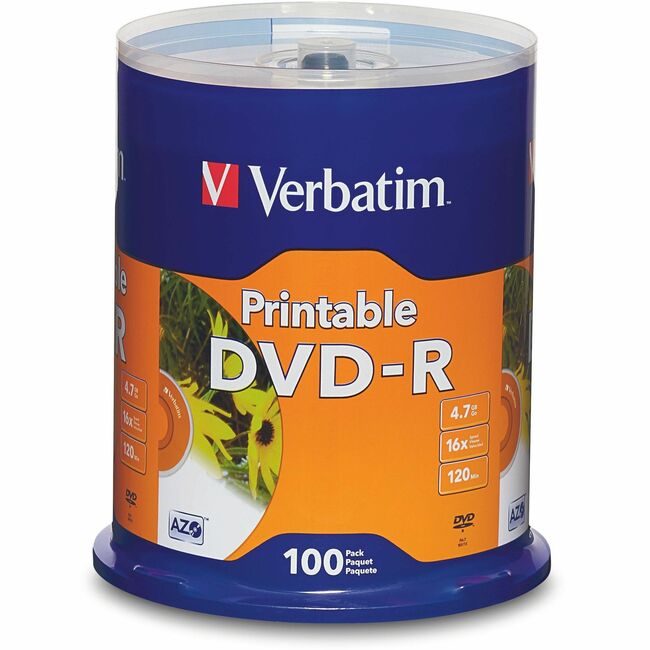Verbatim Americas Dvd-R Prt Ij We 100 SPINDLE VER95153