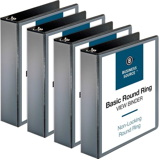 Business Source Binder View Round 2" Black BSN09956BD