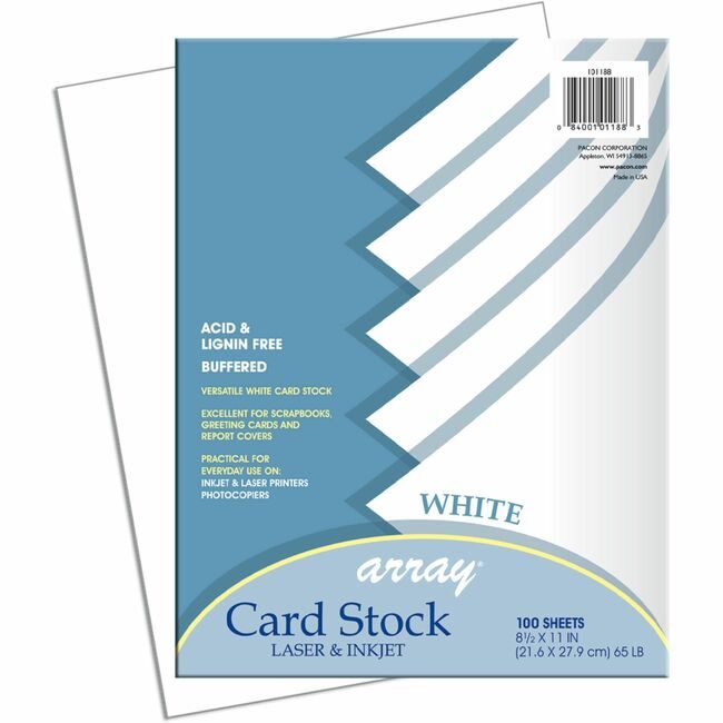 Pacon Corporation Cardstock Array White 100SH PAC101188