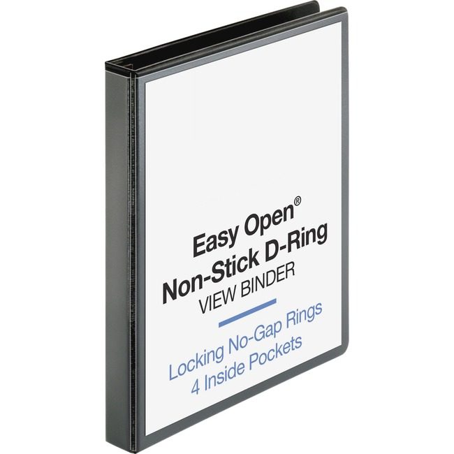 Business Source Binder View D-Ring 1" Black BSN26956