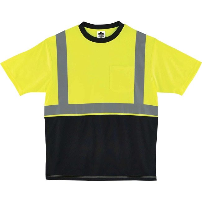 Ergodyne T-Shirt Black Front 4X Lime EGO22508