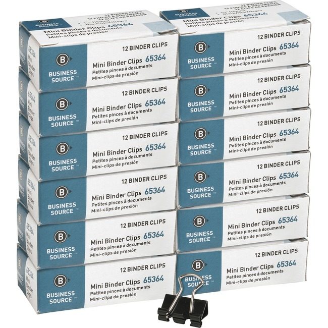Business Source Clip Binder Mini 12PC Black BSN65364BX