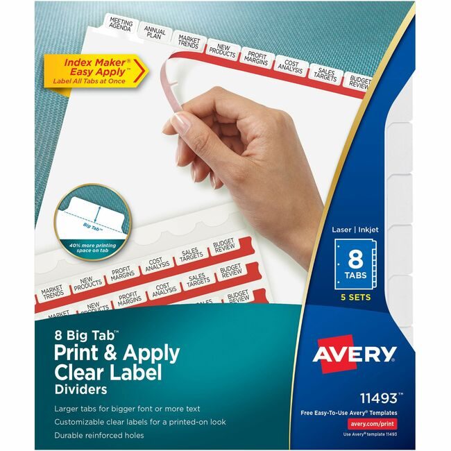 Avery Products Corporation Dividers Index Bigtab 8TAB AVE11493