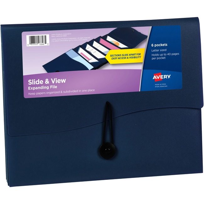 Avery Products Corporation Filefolder 6POCKET Navy AVE73545
