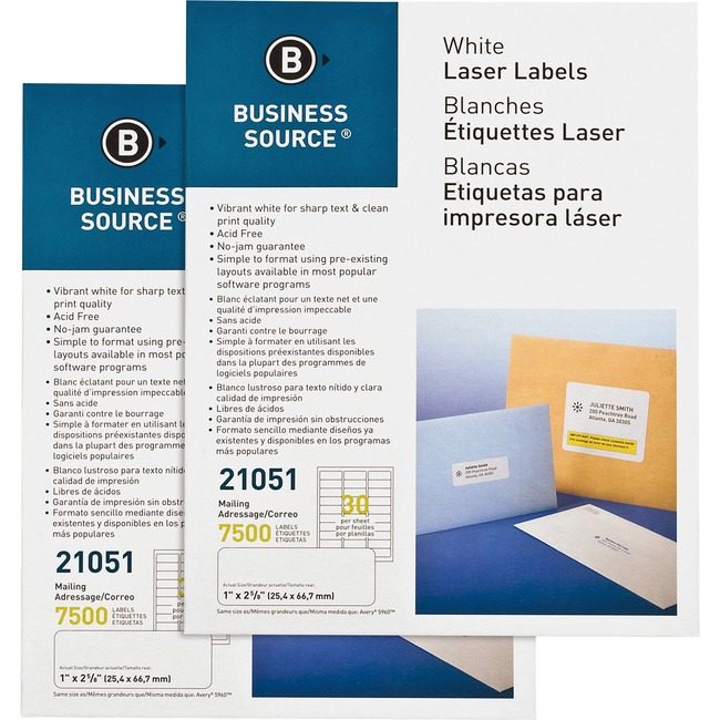 Business Source Label Ij/Lsr 1X2.6 We 7500 BSN21051CT