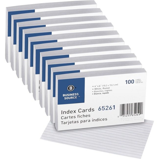 Business Source Card Index Ruled 4X6 We BSN65261BX