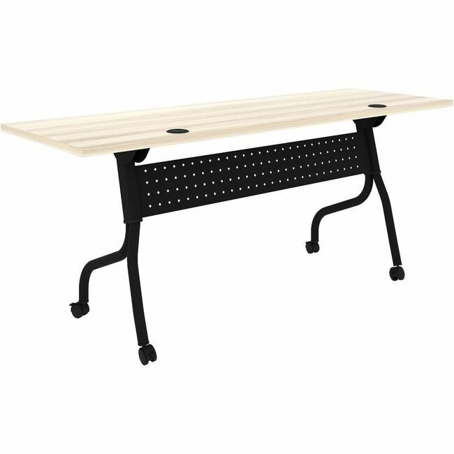 Lorell Table Trn Flip 72X24 Bk/Me LLR66375