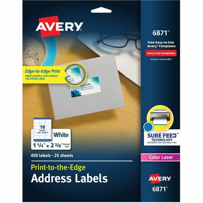 Avery Products Corporation Label Lsr Clear 2-3/8X1-1/4 AVE6871