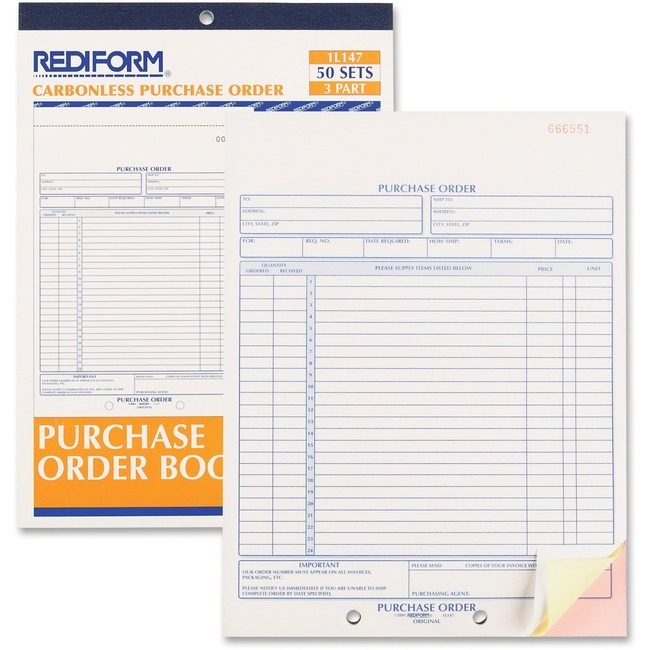 Dominion Blueline, Inc. Schneider Vizz PURCHASE ORDR BK 8.5X11 3PT RED1L147