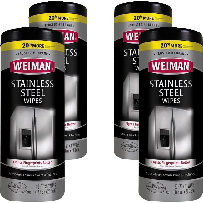 Weiman Products Wipes Stnlss Steel 7X8 30 Count WMN92ACT