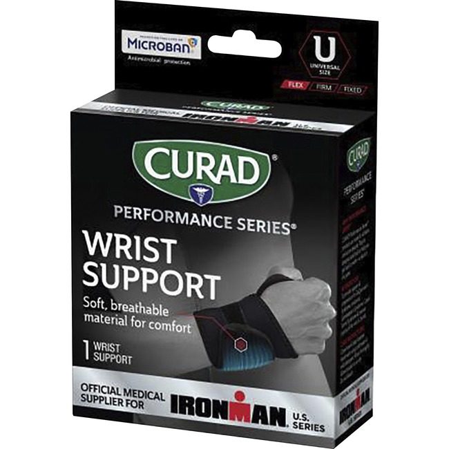 Medline Industries Support Wrist Microban Black MIICURIM19710