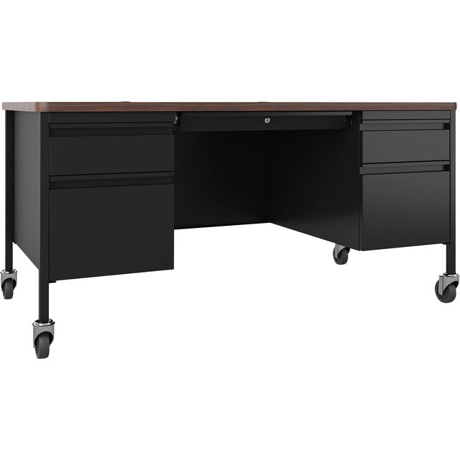 Lorell Desk Teach Mob 30X60 Bk/Wal LLR66945